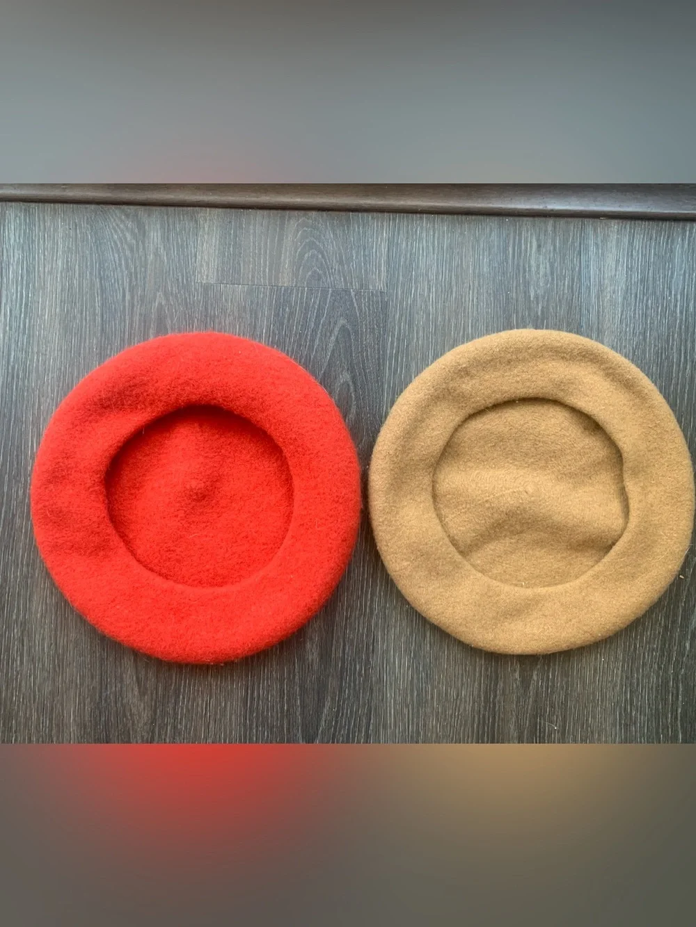 Beret Duo - Red & Camel